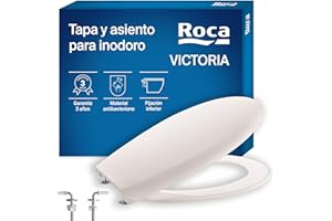 Roca Victoria - Tapa y asiento de Supralit para inodoro con bisagras de acero inoxidable, tapadera de WC original con ajuste perfecto, recambio resistente, pergamon, A801B6017B