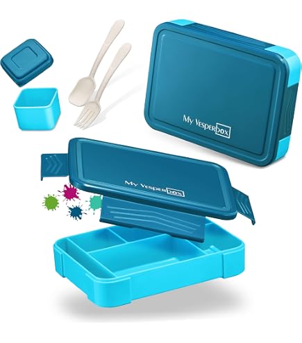 Boîte Déjeuner Durable Enfant Boîte Bento My Vesperbox Lite Pour Enfants - Robuste, Étanche, 3/4 Compartiments - École, Maternelle (Orange/Jaune Boîte Déjeuner Durable Enfant Boîte Bento My Vesperbox Lite Pour Enfants - Robuste, Étanche, 3/4 Compartiments - École, Maternelle (Orange/Jaune