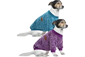 HuaLiSiJi 4XL Maglione Cane Taglia Grande Felpe per cani Maglione Labrador Maglia Pile Cane, Bellissimi Colori, Molto Caldo, Facile da Infilare e Togliere (4XL, Blu+Viola)