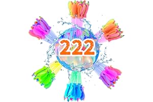 MINXIN 222 Pcs Ballons D'eau, Bombe a Eau Ballon, à fermeture automatique, réutilisables, avec raccords de robinet, Remplissage Rapide Water Balloon, Pour Les Pool Parties Estivales en Plein Air