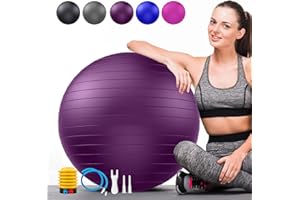GOONIDY Pelota de Pilates Suave, Bola Yoga Embarazada Antiexplosión Soporte de 2,200lbs, Softball Fitball Embarazo Ball Pelotas Gimnasia Ritmica Niña Embarazadas (Oficinas & Familias & Escuelas)