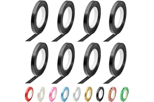 Bealif 9 Rolls Black Curling Ribbon 5mm Black Balloon Ribbon Crimped Balloon String Gift Wrapping Ribbon Bow for Crafts Birthday Wedding Festival Christmas New Years Decoration (10M/Roll)