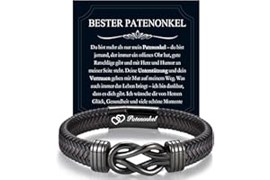EYQV Geschenk für Männer, Lederarmband für Papa Bruder Sohn Enkel Neffen Onkel Meinen Mann Patenonkel, Geschenkideen zum Geburtstag Vatertag Herrentag Jahrestag Weihnachten Valentinstag Jubiläum