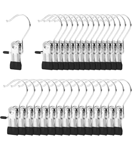 Lot De 40 Crochets à Linge En Acier Inoxydable | Pinces Antidérapantes Pour Cintre, Bottes, Pantalons - 6