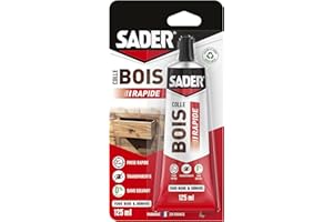 BOSTIK Sader Colle à Bois Prise Rapide 2 min – Colle Forte pour Tous Bois et Dérivés – Intérieur – Transparente après Séchage - Sans Solvant – Tube de 125 ml