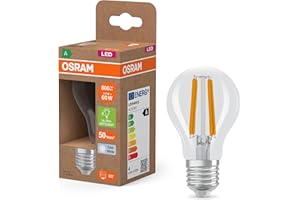 Wysokowydajna lampa LED OSRAM Classic A60 w kształcie żarówki, klasa efektywności energetycznej A, z technologią żarników, 3,8 W, 806 lm/4000 K, 840 zimna biel, przezroczysta, gwint E27