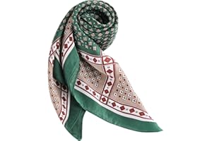 DAMILY Sciarpe Maschile Bandana Quadrato Morbido Paisley Sciarpa di Seta Legare Liscio Banchetto Ascot Costume Fazzoletto, Esercito verde, M