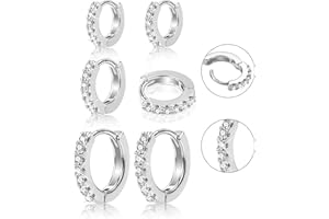 ALEXCRAFT 3Paar Creolen Gold Ohrringe Set, Damen 14 Karat vergoldet Schmuck Ohrringe Huggies Creolen Kleine Hypoallergen Ohrringe Silber 925 Schlafen Knorpel Kreolen Creolen Gold Kleine Damen Herren