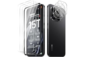 Yenwen Schutzfolie für Xiaomi 15T 5G für Panzerglas, 3 Stück Displayschutz mit 3 Stück Kameraschutz Glas, 9H Schutzglas Screen, Unterstützt Fingerabdruck-ID, Handy Folie für Mi 15 T mit Rahmen