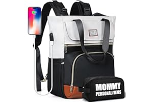 Lekebaby Baby Changing Bag Backpack, Nappy Changing Backpack with Changing Mat and 1 Storage Bag,Black