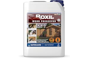 Roxil Traitement Préventif pour Bois - 5L - Incolore - Préservation du Bois et protection contre les Termites, les Larves, la Pourriture et les Champignons. Couvrance : 25m2
