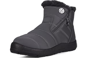 Eagsouni Damskie buty zimowe, ciepłe pluszowe buty zimowe z podszewką, buty zimowe płaskie buty outdoorowe wodoszczelne antypoślizgowe buty boties