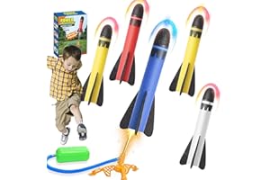 LURNODY Raketenspielzeug für Kinder, Outdoor-Spiele für Kinder, Garten-Set, kann bis zu 30 m geworfen werden, Outdoor-Spiele, geeignet für Kinder ab 3 Jahren (5 Raketenköpfe)