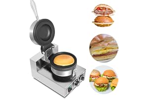 LIROPAU Machine à Burger UFO, Presse à Panini Antiadhésive Commerciale Pour Hamburgers, Température Réglable De 50 à 300 ℃, Réglage de la Durée de 0 à 5 Minutes pour un Usage Domestique Commercial