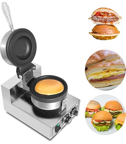 Edelstahl Burger Presse Maschine 2600W - Doppelkopf Antihaft Für Snack-Bar & Haushalt