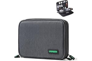 UGREEN Travel Accessories, Portable Bag Electronics Organiser Large Capacity Tech Pouch for Small Gadget USB Charging Cable Charger Adapter Power Bank Hard Drive SD Card(M)