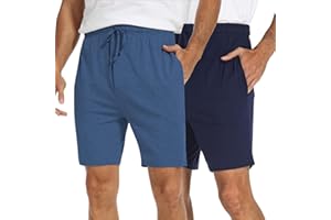 North Bund Herren Schlafanzughose Kurz Pyjamahose 2er Pack Schlafshorts Freizeithose Sommer Nachtwäsche Schlafhose Weich Shorts Sleephose Für Männer Shorty Schlafanzugshorts Seitentaschen Mit Taschen