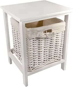 NEG Korbkommode MIRA (weiß) Kommodenschrank/Beistell-Tisch/Korbregal