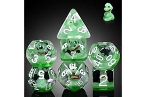 Snake DND Dice, DNDND 7PCS Resin D&D Die with Velvet Pouch for Dungeons and Dragons Role Playing Games and Tabletop Games(Snake)