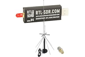 Impulsfoto RTL-SDR Blog V4 (R828D) + Antenne Scanner de bureau SKYSCAN (25-2000 MHz) - Kit complet haut débit pour réception HF/VHF/UHF