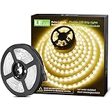 LE 5M LED Strips Lights, Warm White 3000K, 1200lm, 300 2835 LEDs, 12V Lightstrip for Kitchen Cabinet, Bedroom, TV, Mirror, Va