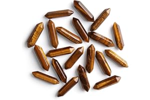 ‎GUJOXILA GUJOXILA 10pcs Tigerauge Heilkristalle Stein Stab Edelsteine Sets Sechseckige Kristall Säule Bulk Hexagonal Punkt Turm Reiki Meditation Spirituelle Chakra Schutz Energieausgleich