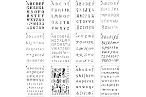 SNUGZEST 12Pcs Letter Number Stencils Plastic Alphabet Stencils,Letter Stencils for Painting,Painting Stencils DIY Scrapbook Stencils for Painting on Wood, Wall Home(Color:White)
