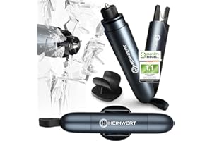 Heimwert Notfallhammer Gurtschneider - Notfall Hammer mit Testglas zum Üben - Zerstört insbesondere Verbund Sicherheitsglas der neuen Auto Generation - Federkorn Nothammer Emergency Car Tool (1 Stück)