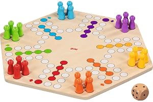Ludo für bis zu 6 Spieler, beidseitig bedruckt