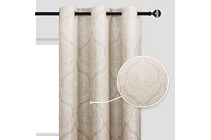 DWCN Blackout Curtains Color Gradient Gradually Changed Decorative Ring Top Eyelet Window Elegance for Bedroom Livingroom Nursery Room 2 Panels,46" Wx54 L Taupe