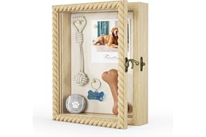 Alsonerbay Shadow Box Frame 20x25cm, Deep Picture Frames Box Display 3D Frame Box with Glass Windows for Wedding Crafts Anniversary Memory Travel Birthday Natural