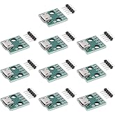YOUMILE Pack of 10 DIY Plug/Mini Micro USB to DIP Adapter 2.54 mm 5-Pin Female B Type USB 2.0 Female PCB Converter USB 3.0