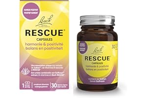 RESCUE - Capsules Harmonie & Positivité - Équilibre émotionnel - Période de surmenage, stress du quotidien, sensibilité - Mélange de 5 Fleurs de Bach Original + Safran + Vitamines - Vegan - 30 gélules