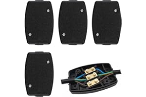 TIETOY 4 Pack 3 Terminal Electrical Junction Box 2 Way Cable Joiner, 13Amp 250V Power and Automotive Wiring Electric Cable Connector for Wiring Outdoor Lighting Power Flex Erminal in-line Connector