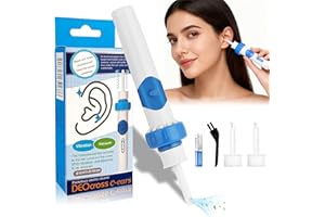 YSLYUIU Ohrenschmalz Entferner Sauger,Vibrations-Vakuum-Oroclear Ohrenschmalz-Sauger mit Doppelwirkung,Ohrenschmalz Sauger mit 2 waschbaren Ersatzköpfen und Batterie,geeignet für Erwachsene und Kinder-Blau
