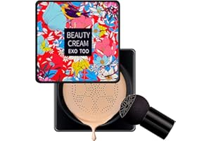 AIRBER Cc Cream Foundation Mushroom Head Air Cushion BB Cream, Concealer Lasting Nude Makeup Moisturizing Brightening Pigment CC Liquid Foundation, Skin Tone Makeup Base BB Cream