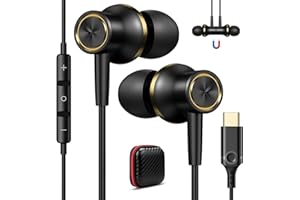 ASKUBSKU Auriculares USB C, HIFI Estéreo Cancelación de Ruido Tipo C Audifonos con Cable Micrófono,Magnéticos Auricular para iPhone 16 17 Pro Max 5G Galaxy A55 A35 A16 5G A54 A34 Samsung S24 S23 iPad Pixel 9 8