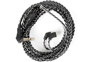 EZ EAR CCZ C01 2M OFC IEM Cable for HIFI Music Enthusiasts Musicians Singers High Fidelity Wired Replacement Earphone Cable with 3.5MM Plug with Microphone Comfortable Durable Gold-Plated Pin (TFZ, no mic)