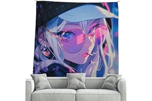 HOUHUANG Hanging paintings, tapestries, murals, and decorative paintings, fluorescent anime, cartoons, polyester material (150cmx 150cm) for families, bars, and outdoor parties (24802)