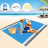 YUENX Coperta da Spiaggia 200 x 210cm Coperta Picnic Impermeabile Tappetino da Picnic Anti Sabbia Coperta da Picnic con 4 Pic