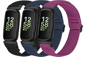 SOiiKE Bracelet Compatible avec Fitbit Inspire 3/Inspire 2/Inspire HR/Inspire/Ace 3/Ace 2, Nylon Élastique Bracelet de Sport Réglable Souple de Remplacement, Femme Homme