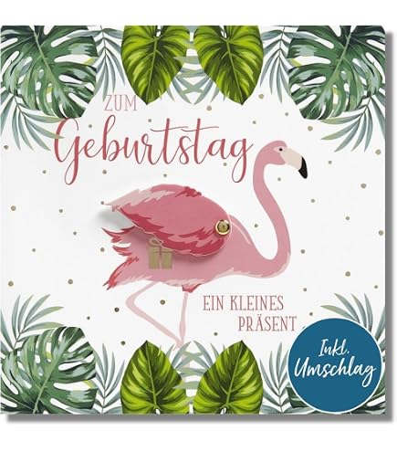 Old English Co. Flamingo Geburtstagskarte Für Sie – Rosa Aquarell, Blanko Innen, Mit Umschlag