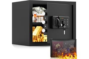 SANFNZ 30L Safe Tresor für Zuhause, Feuerfester Tresor mit Zahlenschloss, Alarmanlage und Lautlos-Modus, Anti-Theft Schranktresor für Geld, Dokument, Medizin and Wertgegenstände