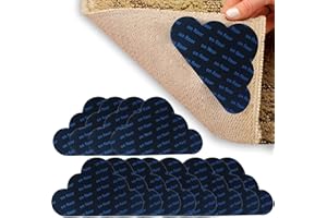 JANFEEL 12 Pcs Rug Gripper for Laminate Floor Anti-Slip Rug Sticker Cloud Pattern Washable Resuable Carpet Stickers