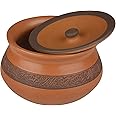 ARDVAN INDIA Clay Pot Terracotta Cooking Gas Dahi Earthenware Biryani Serving Curd Handcrafted Handi with Lid (Brown, 1250 ml.) | Pot | Dinnerware Bowl Microwave Safe
