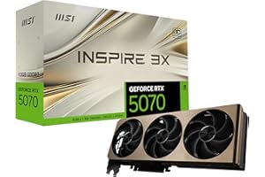 MSI Gaming RTX 5070 12G Inspire 3X OC Graphics Card (12GB GDDR7, 192-bit, Extreme Performance: 2557MHz, DisplayPort x 3 2.1a, HDMI 2.1b, NVIDIA Blackwell Architecture)