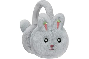 OhMill Cute Cartoon Earmuffs Warm Winter Fluffy Earflap Windproof Plush Earmuffs Adjustable Rabbit Penguin Strawberry Cactus Ear Cover for Girls Boys Outdoor Winter Ear Warmer Protector Headband