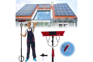 SADOMAIN 3.6-6m Wasserführende Teleskopstange Glasdach PV Anlage Reinigungsgerät 3-in-1 Waschgeräte Werkzeug Mit Teleskopstange Und Schlauchspray terrassendach reinigungsgeräte (55cm Brush Head,6M)
