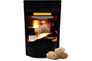 AGRI-CULTURA® | Accendifuoco Ecologico XL in Lana di Legna Naturale e Cera | Inodore e di Qualità Premium | Perfetto per Barbecue, Caminetti e Forni a Legna【1 Kg】