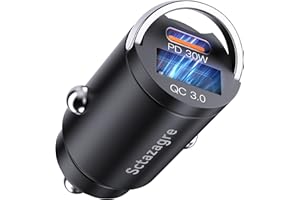 Chargeur Allume Cigare USB C, Sctazagre Chargeur Voiture Cigare USB Rapide Total 48W[PD30W+QC 3.0] Auto Prise Allume Cigare Mini Metal pour iPhone 14 13 12 Pro Max Samsung Huawei